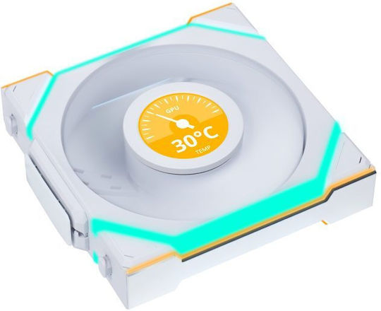 Lian Li UNIFAN SL Wireless LCD Reverse Blade Case Fan 120mm (1900rpm / 51.45cfm) με RGB Φωτισμό 3τμχ Λευκό
