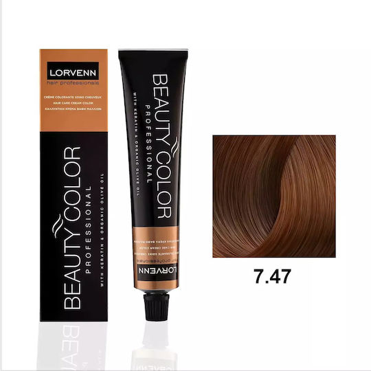 Lorvenn Beauty Color Supreme Reds Боя За Коса 7.47 Русо Медно Кафяво 70мл