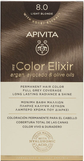 Apivita My Color Elixir Βαφή Μαλλιών Χωρίς Αμμωνία 8.0 Ξανθό Ανοιχτό 50ml