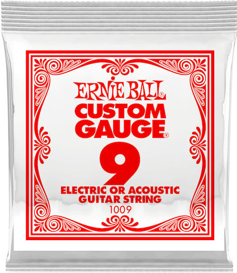 Ernie Ball Μονή Steel Χορδή 9" για Μπουζούκι Custom Gauge Plain