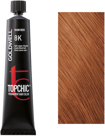 Goldwell Topchic Permanent Hair Color Βαφή Μαλλιών 8K Χαλκινό Ξανθό Ανοικτό 60ml