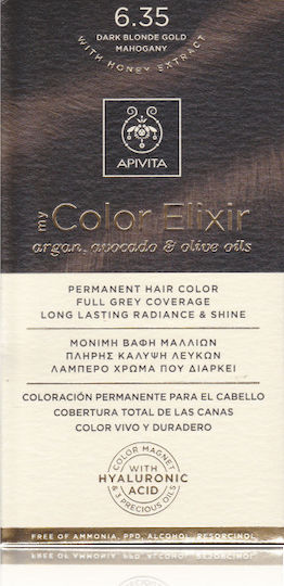 Apivita My Color Elixir Βαφή Μαλλιών Χωρίς Αμμωνία 6.35 Ξανθό Σκούρο Μελί Μαονί 50ml