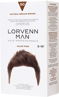 Lorvenn Man Color Pure Vopsea De Păr Fără Amoniac 60 Natural Light Brown 40ml