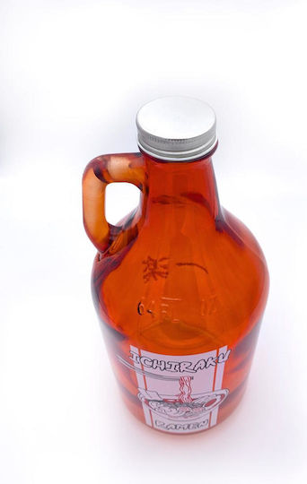 Just Funky Flasche Wasser Glas mit Schraubverschluss Rot