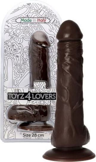 Toyz4lovers Glass Dildo with Balls and Suction Cup Brown 28cm