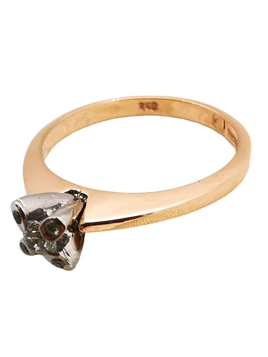 Kosmima1 Damen Ring mit Zirkonia aus Gold 14K