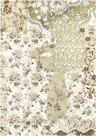 Σετ 8 Ριζόχαρτα Ντεκουπάζ Stamperia 10.5×14.8cm Backgrounds Old Lace