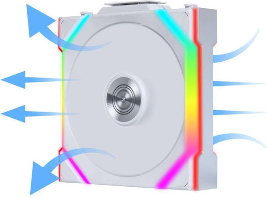 Lian Li UNIFAN SL Wireless Reverse Blade Case Fan 120mm (2000rpm / 64cfm) with RGB Lighting 3pcs White