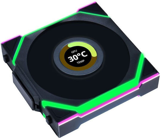 Lian Li UNIFAN SL Wireless LCD Reverse Blade Case Fan 120mm (1900rpm / 51.45cfm) με RGB Φωτισμό 3τμχ