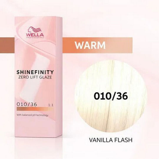 Wella Shinefinity Zero Lift Glaze Προσωρινή Βαφή Μαλλιών Χωρίς Αμμωνία 010/36 Base Vanilla Flash 60ml