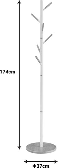 Pakketo Ponziele Metallic White Freestanding Coat Rack 226-000026 Pakketo Ponziele Metallic White Freestanding Coat Rack 226-000026