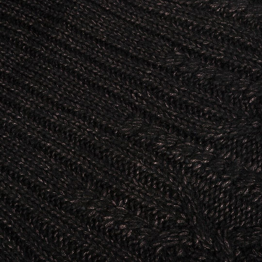 Set with Beanie Knitted in Black color