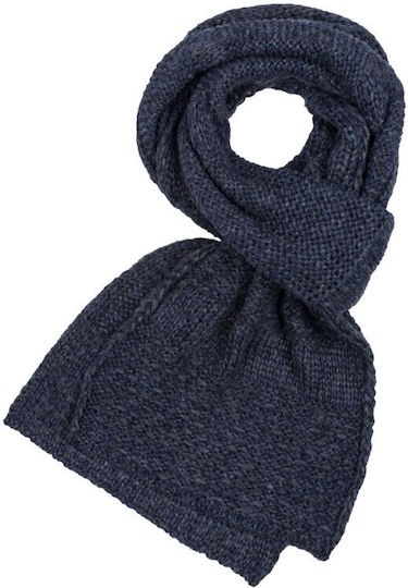 Set with Beanie Fleece Knitted in Navy Blue color