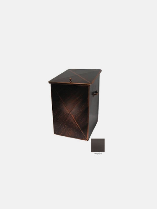 GTMED Μεταλλικό Κουτί Αποθήκευσης Ξύλων 32x50x40cm Μπρούτζινο