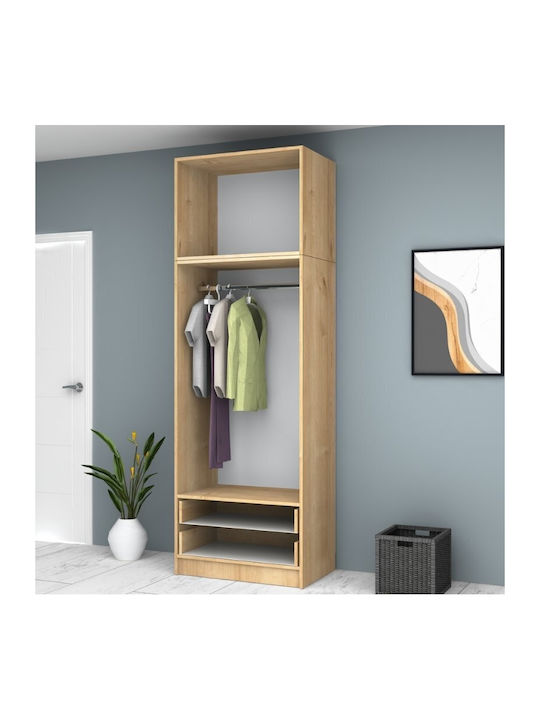 Двойна врата Гардероб Ricardo с Платформа Natural Beech 80x51.8x240см