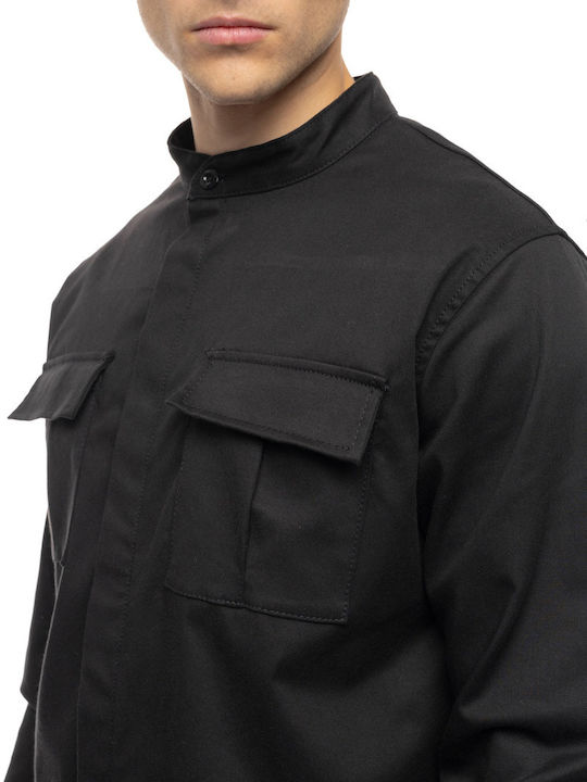 Long Sleeve Denim Overshirt Black