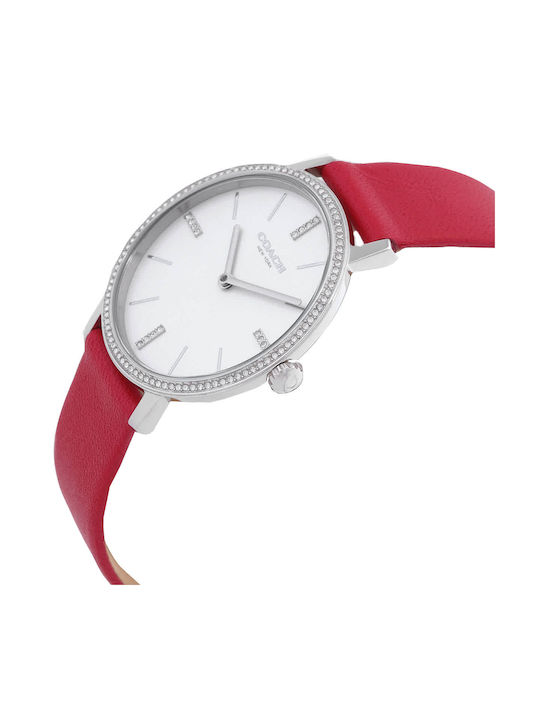 Coach Watch with Red Leather Strap