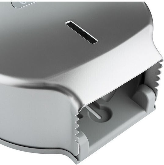 Dispenser de hârtie igienică argintiu pentru role cu diametrul maxim de 24 cm 27.5x27.5x12 cm