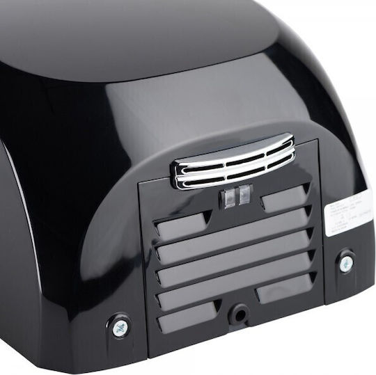 Uscător de mâini din policarbonat ABS 1400 W cu senzor, ultra silențios, negru lucios, 33 x 26.5 x 17 cm