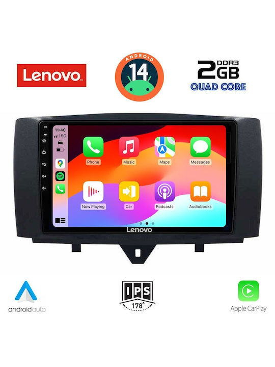 Lenovo Car Audio System for Smart ForTwo 2010-2015 (Bluetooth/USB/AUX/WiFi/GPS) with Touch Screen 9"