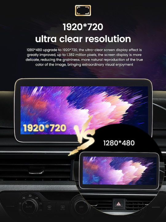 Carmedia Sistem Audio Auto pentru Audi A4 / A5 2008-2015 (Bluetooth/USB/AUX/WiFi/GPS/Apple-Carplay/Android-Auto) cu Ecran Tactil 10.25"