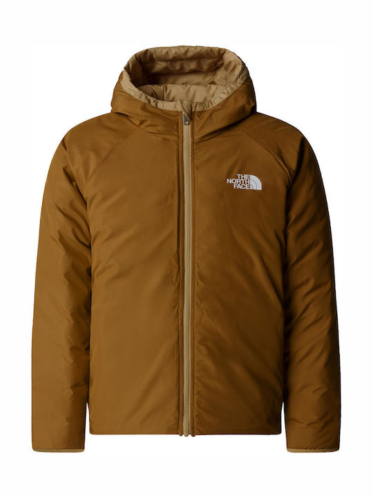 Reversible Perrito Kids Sports Coat Double Sided with Hood Khaki Stone