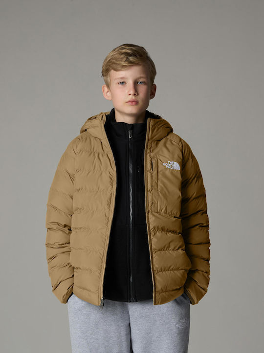 Reversible Perrito Kids Sports Coat Double Sided with Hood Khaki Stone