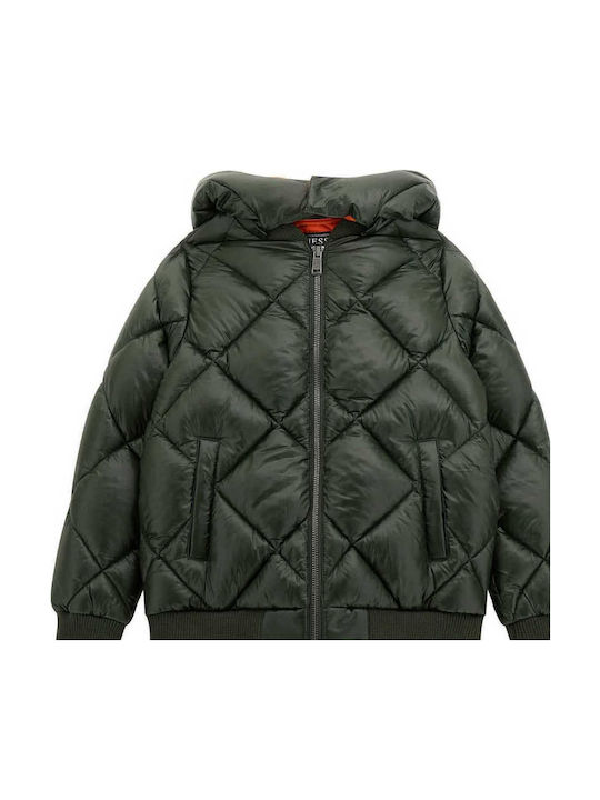 Kids' Bomber with Hood Khaki