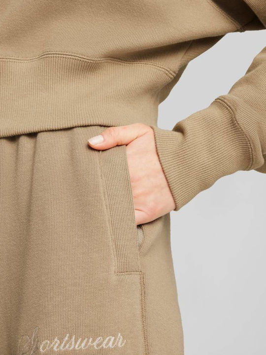 Classics+ Cropped Hanorac pentru femei Cu glugă Brown