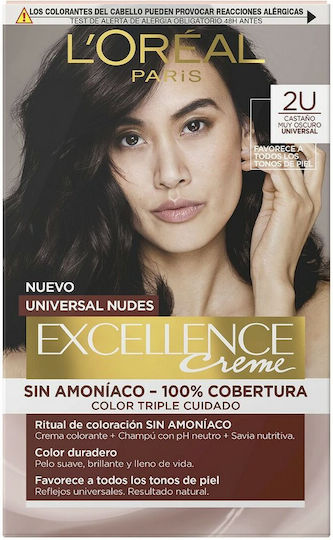 L'Oreal Paris Excellence Creme Hair Dye 2u-darkest brunette 5x