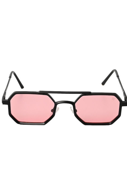 AV Sunglasses Moda Слънчеви очила с Черно Метална Рамка и Розов Огледална Леща 110-Moda Matt Black/Pink