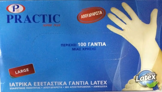 Practic Latex Examination Gloves Powder Free White 1000pcs