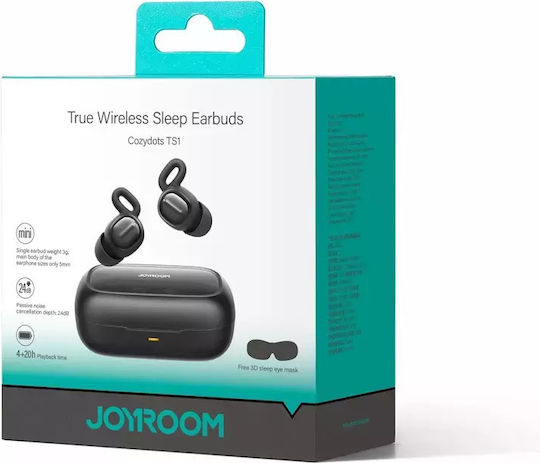 Joyroom JR-TS1 Sleep In ear Bluetooth хендсфри Слушалки с Кутийка за Зареждане Черен