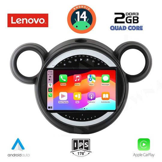 Lenovo Auto-Audiosystem für Mini Landsmann / Paceman 2010-2016 (Bluetooth/USB/AUX/WiFi/GPS/Apple-Carplay/Android-Auto) mit Touchscreen 9"