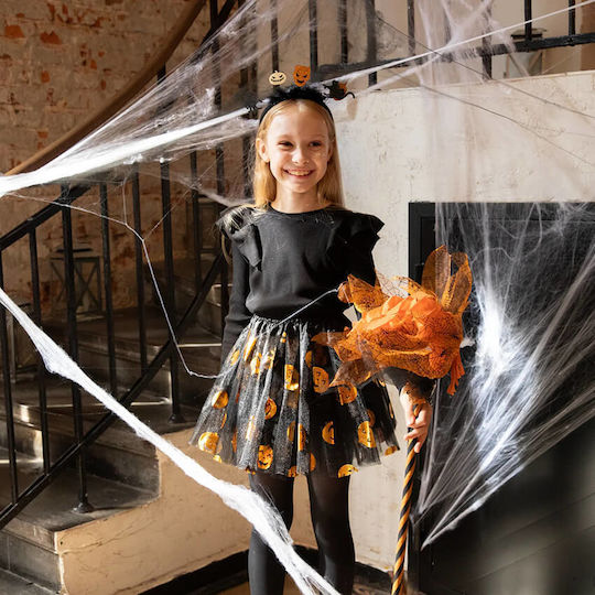 Karneval Besen Orange für Halloween 1Stück