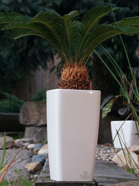Pot Hydrostab Square Tall 22 Irrigation System Drainage Water Level Indicator 22x22x41 cm Colour Crystal White Pot Hydrostab Square Tall 22 Irrigation System Drainage Water Level Indicator 22x22x41 cm Colour Crystal White