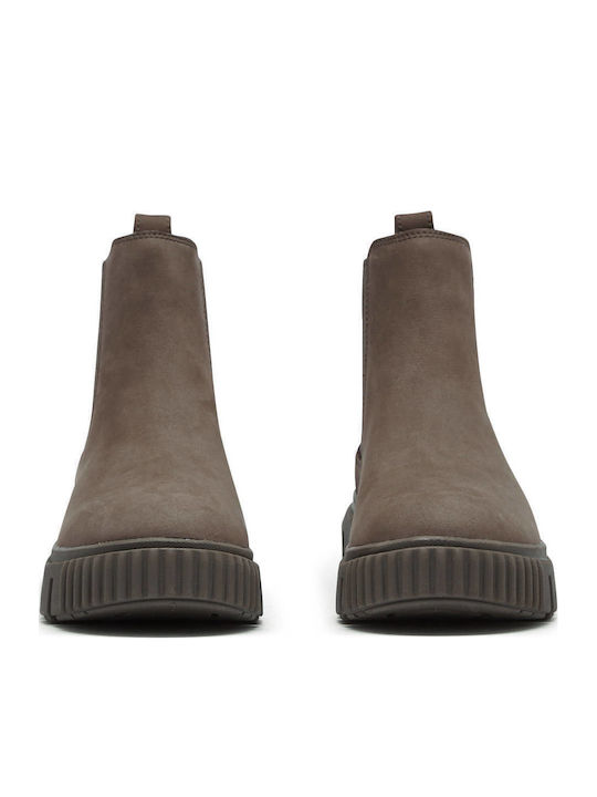 Greyfield Mid Leather Women's Chelsea Boots Brown