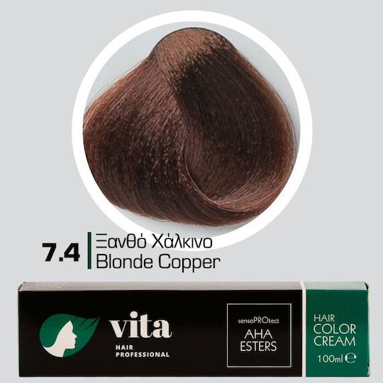 Vita Hair Professional Βαφή Μαλλιών Ξανθό Χάλκινο 7.4 100ml