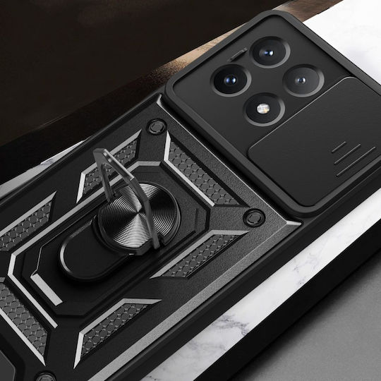 Techsuit Camshield Задна корица Пластмаса / Силикон Черен (Poco F6 Pro)
