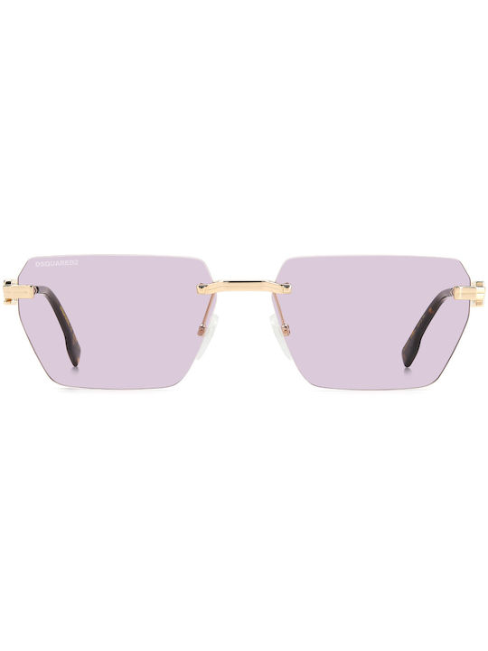 Dsquared2 Women's Sunglasses with Gold Metal Frame and Purple Lens D2 0102 EYR/UR