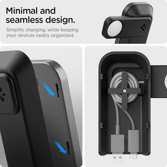 Spigen Wireless Charger Qi2 15W Gray (3-in-1 Stand S318W)
