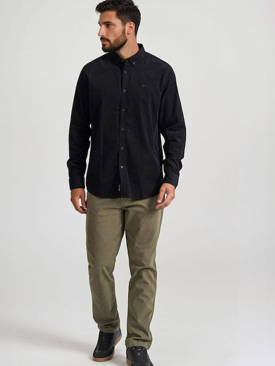 Long-sleeved Corduroy Shirt Black