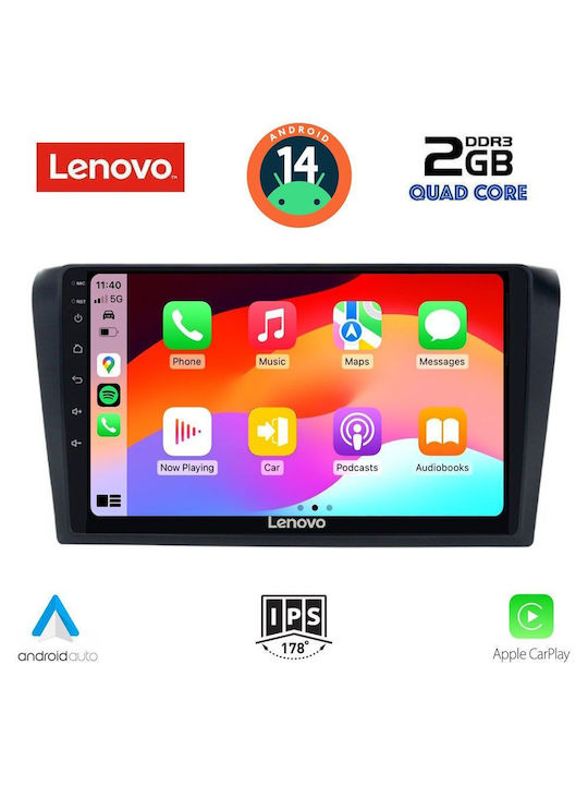 Lenovo Car Audio System for Mazda 3 2003-2008 (Bluetooth/USB/AUX/WiFi/GPS) with Touch Screen 9"