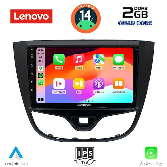 Lenovo Auto-Audiosystem für Opel Karl 2014-2019 (Bluetooth/USB/AUX/WiFi/GPS/Apple-Carplay/Android-Auto) mit Touchscreen 10"