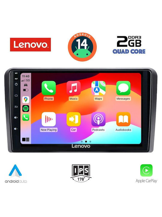 Lenovo Auto-Audiosystem für Hyundai H-1 2007> (Bluetooth/USB/AUX/WiFi/GPS/Apple-Carplay/Android-Auto) mit Touchscreen 9"