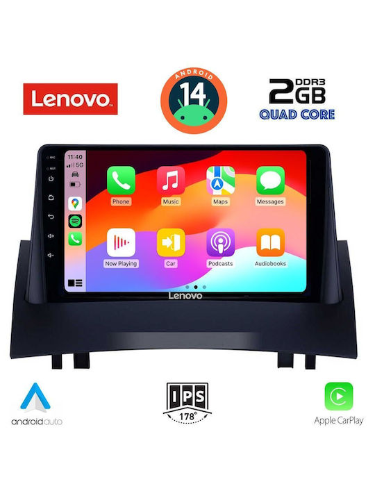 Lenovo Car Audio System for Renault Megane 2002-2008 (Bluetooth/USB/AUX/WiFi/GPS) with Touch Screen 9"