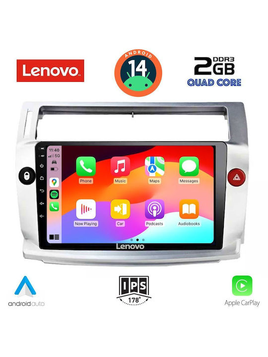 Lenovo Car Audio System for Citroen C4 2004-2011 (Bluetooth/USB/AUX/WiFi/GPS) with Touch Screen 9"