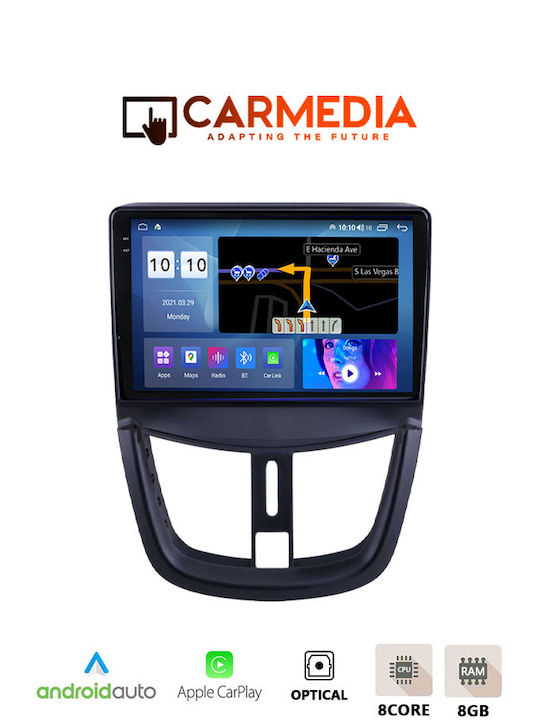 Carmedia Car Audio System for Peugeot 207 2007+ (Bluetooth/USB/AUX/WiFi/GPS/Apple-Carplay/Android-Auto) with Touch Screen 9.5"