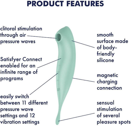 Satisfyer Twirling Pro+ Κλειτοριδικός Δονητής 22.2cm Πράσινος