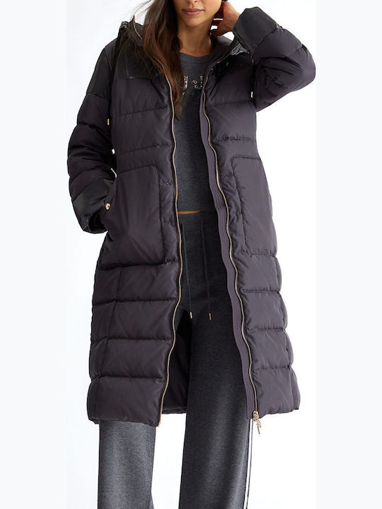Magnete Kurz Damen Puffer Jacke für Winter Dark Grey
